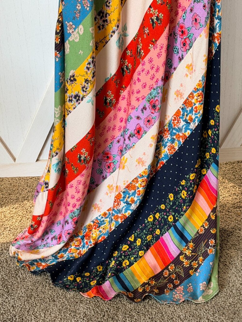 Free People Fiona Maxi Dress Confetti Combo Patchwork Floral Size Small - Picture 11 of 15